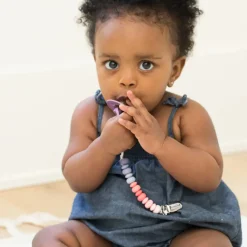 Bella Tunno Pacifier Clips: Pink Multi Outlet