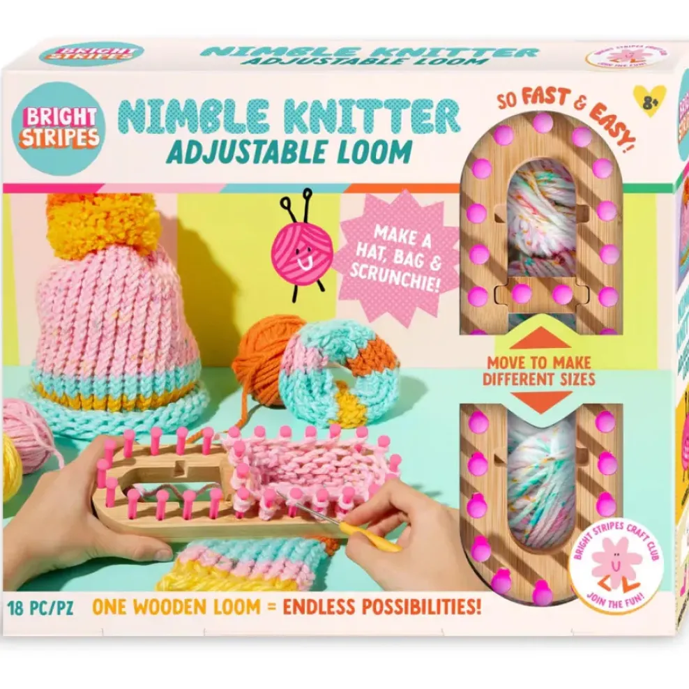 Bright Stripes, LLC Bright Stripes Nimble Knitter Adjustable Loom Hot
