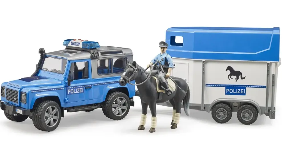 Bruder ® Land Rover Police with Horse Trailer Sale