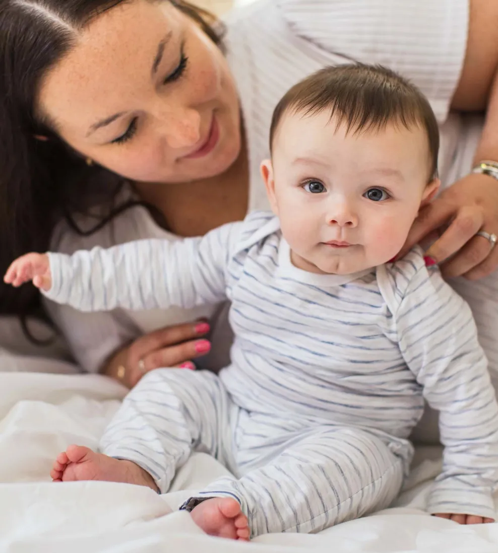 Burt's Bees Baby Burt's Bees Organic Baby Bodysuit Set Blue Slub Stripe Clearance