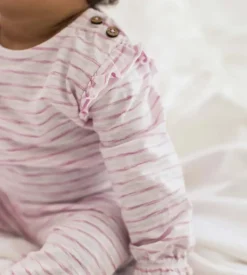 Burt's Bees Baby Burt's Bees Organic Baby Bodysuit Set Pink Slub Stripe Hot