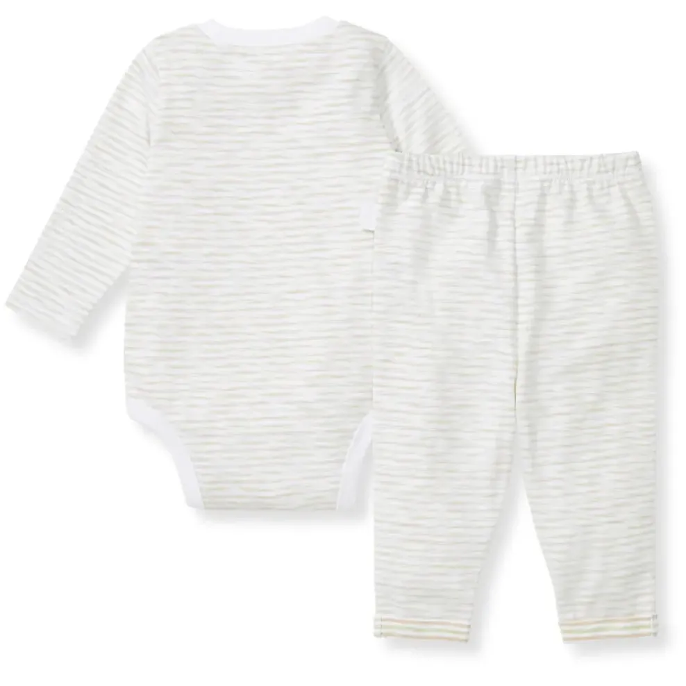 Burt's Bees Baby Burt's Bees Organic Baby Bodysuit Set Green Slub Stripe Fashion