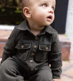 Burt's Bees Baby Burt's Bees Organic Baby Button Down Jumpsuit - Shadow Fashion