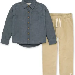 Burt's Bees Baby Burt's Bees Organic Baby Chambray Button Down Shirt & Raised Rib Pant Set Best