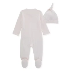 Burt's Bees Baby Burt's Bees Organic Baby Micro Stripe Jumpsuit & Knot Top Hat Set Dawn Discount