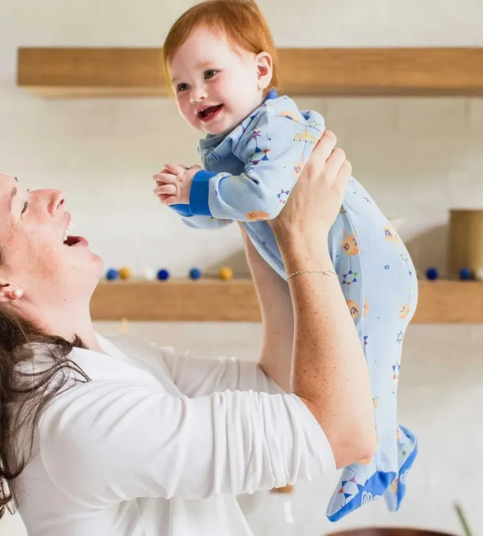 Burt's Bees Baby Burt's Bees Organic Baby One-Piece Sleep & Play Hanukkah Joy New