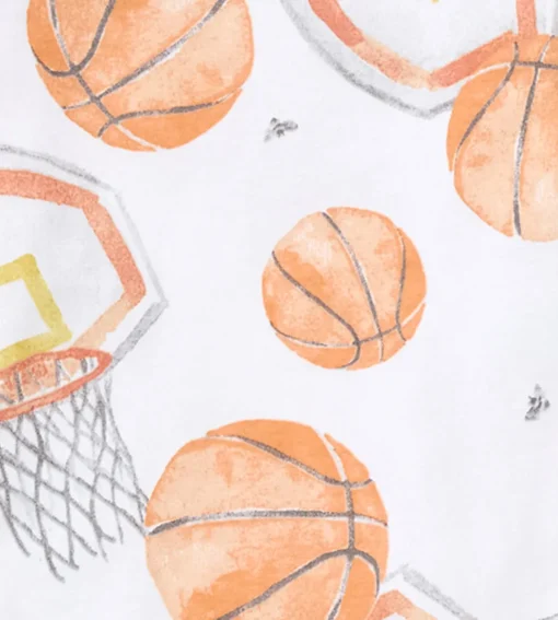 Burt's Bees Baby Burt's Bees Organic Baby One-Piece Sleep & Play Basketball Fashion