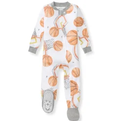 Burt's Bees Baby Burt's Bees Organic Baby One-Piece Sleeper Basketball Fashion