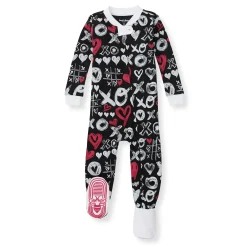 Burt's Bees Baby Burt's Bees Organic Baby One-Piece Sleeper XO Doodles Hot