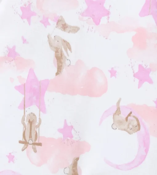 Burt's Bees Baby Burt's Bees Organic Baby One-Piece Sleep & Play Stardust Bunnies Pink Outlet
