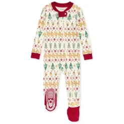 Burt's Bees Baby Burt's Bees Organic Baby One-Piece Sleeper Gingerbread Fair Isle Online