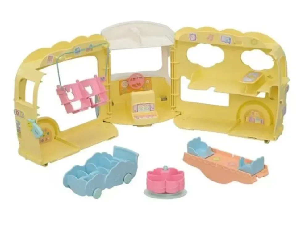Epoch Calico Critters Rainbow Fun Nursery Bus New