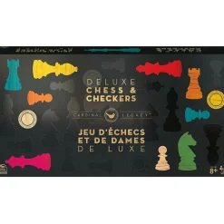 Spin Master Cardinal Games Deluxe Wooden Chess Checkers Outlet