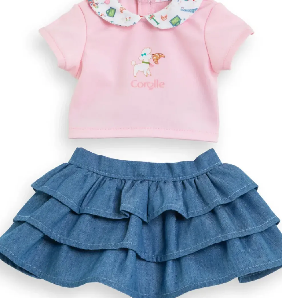 Corolle Dolls Clothes 12" Weekend in Paris: T-Shirt & Ruffled Skirt Fashion