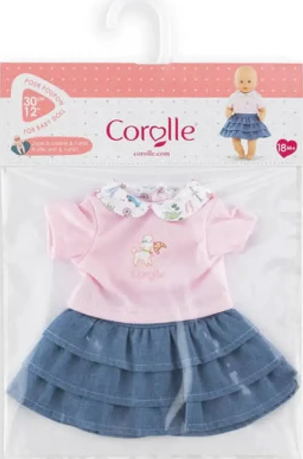 Corolle Dolls Clothes 12" Weekend in Paris: T-Shirt & Ruffled Skirt Fashion