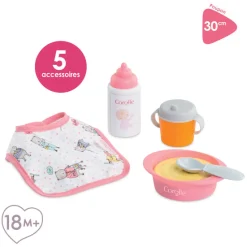 Corolle Dolls Mealtime Set Pink (for 12" dolls) New