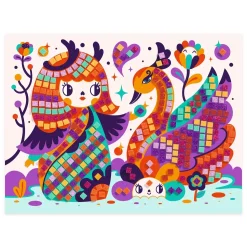 Djeco Foam Mosaic Craft Kit: Kokeshi Hot