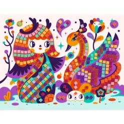 Djeco Foam Mosaic Craft Kit: Kokeshi Hot