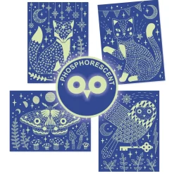 Djeco Glow-in-the-Dark Scratch Card Activity Set: At Night Fashion