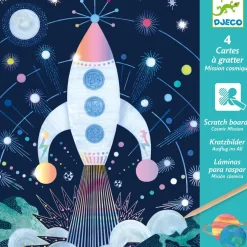 Djeco Metallic Scratch Card Activity Set: Cosmic Mission Hot