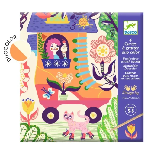 Djeco Metallic Scratch Card Activity Set: Wacky Houses Online
