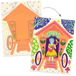 Djeco Metallic Scratch Card Activity Set: Wacky Houses Online