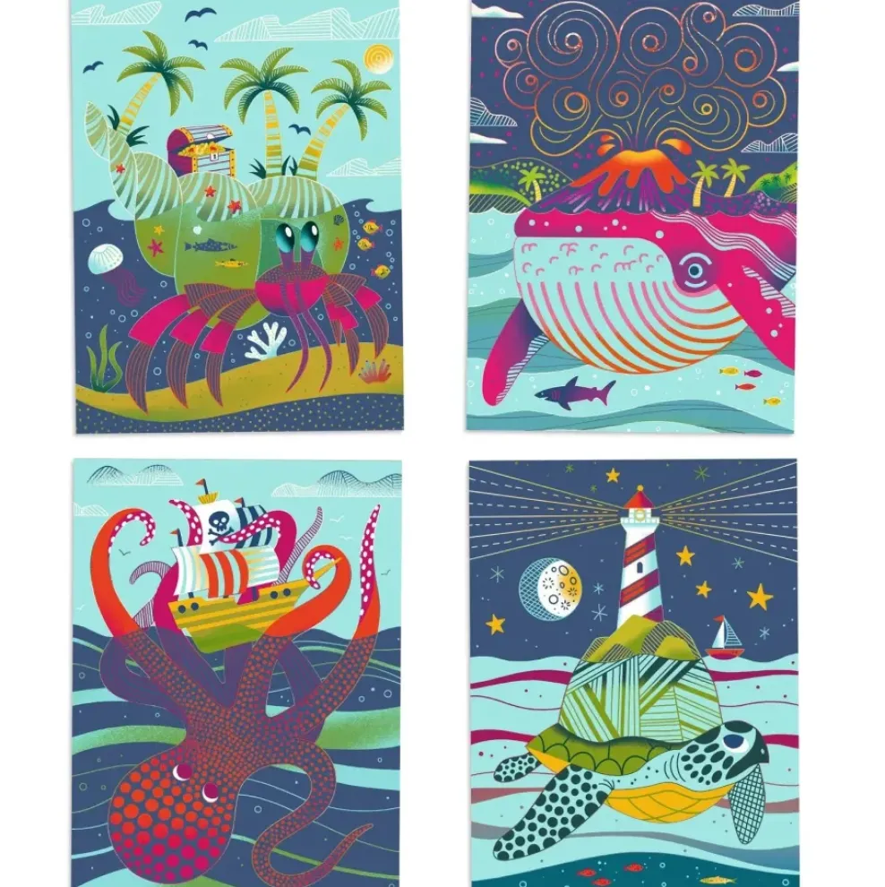 Djeco Scratch Card Activity Set: Topsy-Turvy Outlet