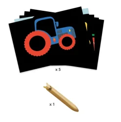 Djeco Scratch Cards Activity: Learning about Vehicles Hot