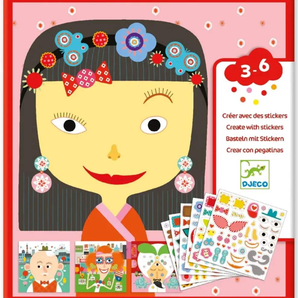Djeco Sticker Collage Activity: Make-A-Face Clearance