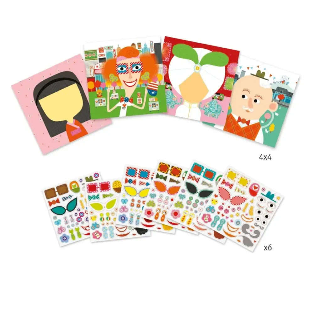 Djeco Sticker Collage Activity: Make-A-Face Clearance