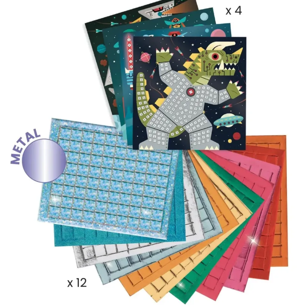 Djeco Sticker Mosaic Craft Kit: Space Battle Hot