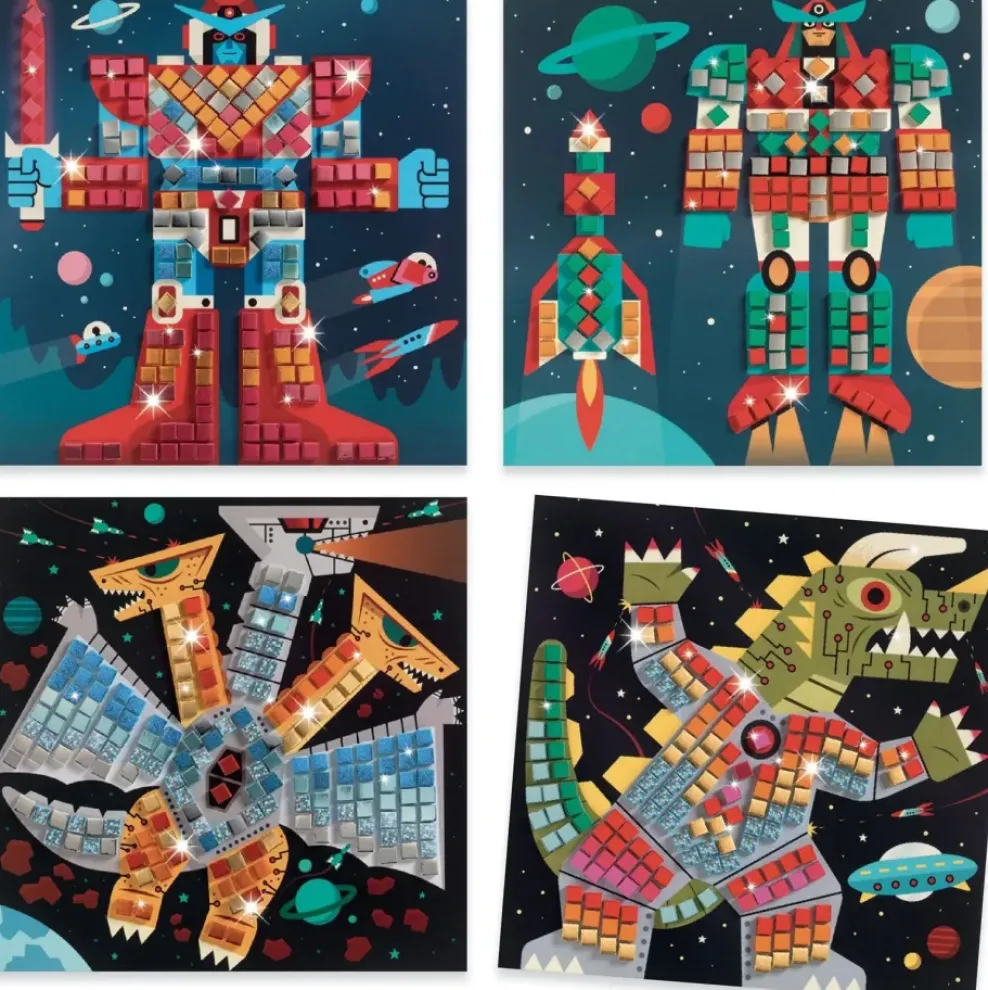 Djeco Sticker Mosaic Craft Kit: Space Battle Hot