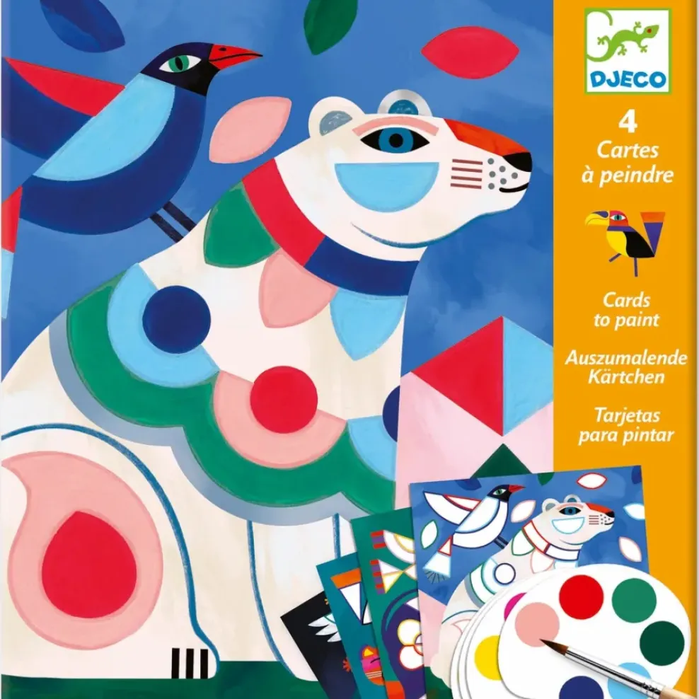 Djeco Surprise Watercolor Painting Cards Activity Set: Fanciful Bestiary Best