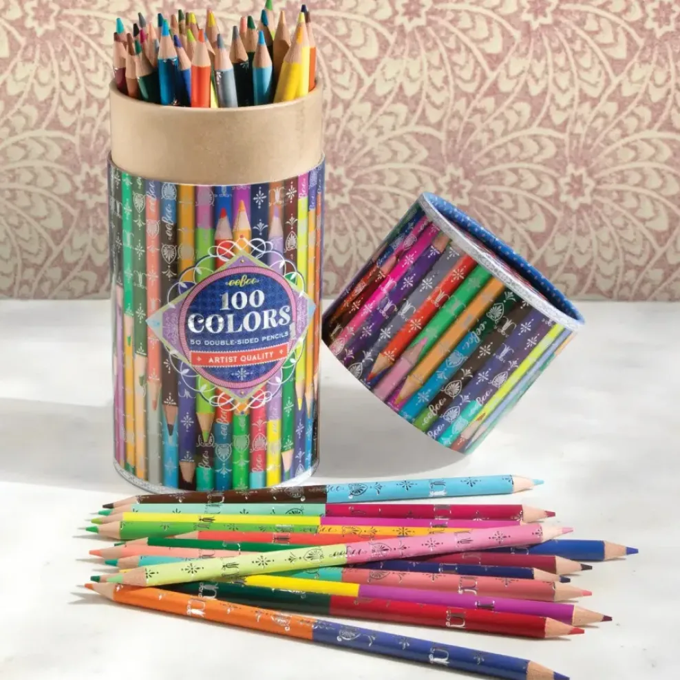 eeBoo 100 Colors 50 Double-Sided Pencils Sale