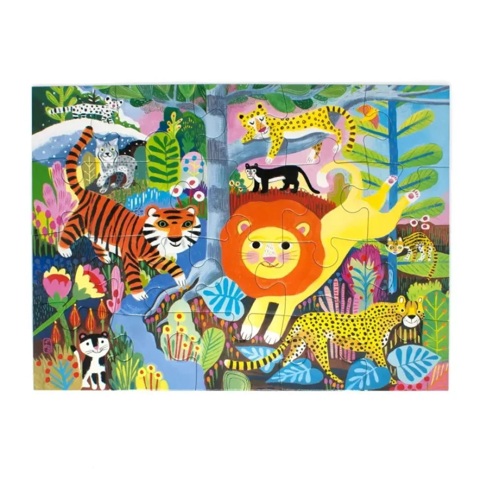 eeBoo 20 Piece Puzzle Big Jungle Cats Fashion