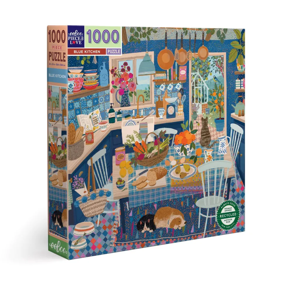 eeBoo 1000 Piece Puzzle Blue Kitchen Fashion