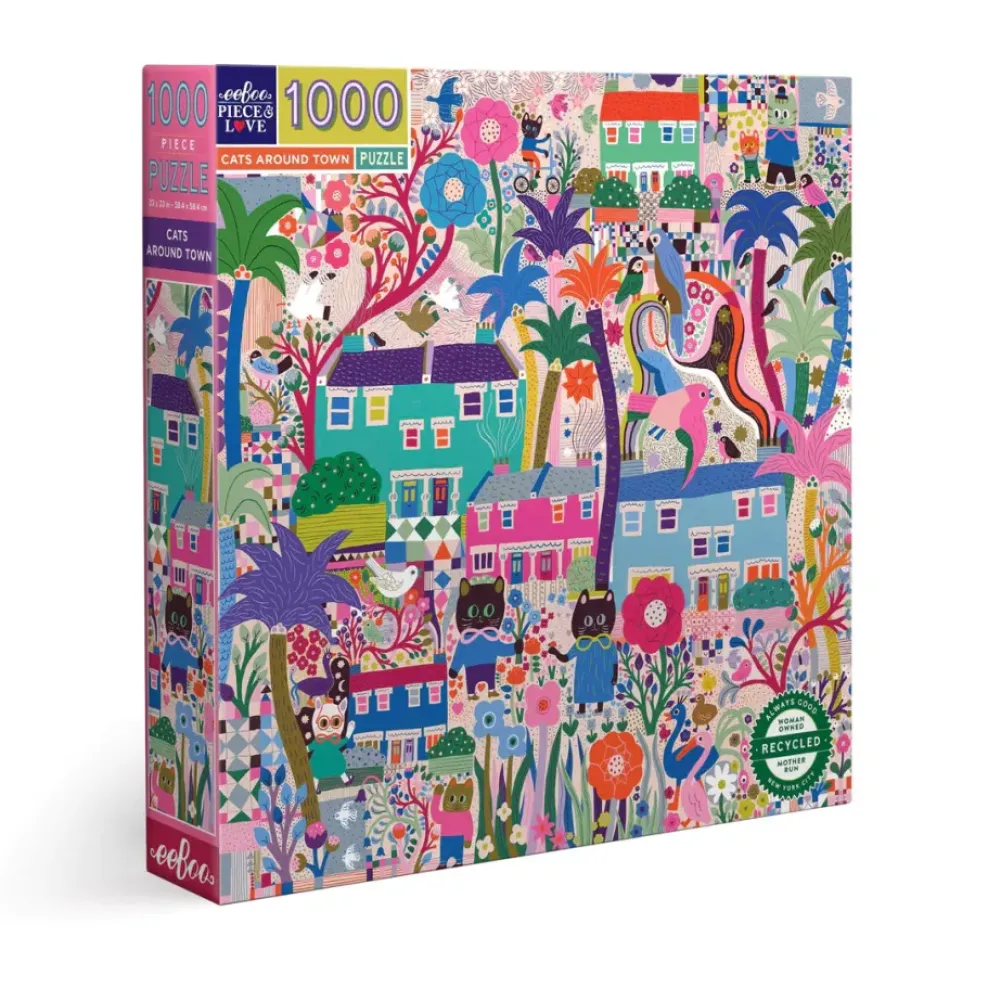 eeBoo 1000 Piece Puzzle Cats Around Town Hot