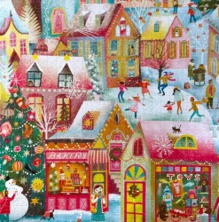 eeBoo 1000 Piece Puzzle Holiday Village Clearance