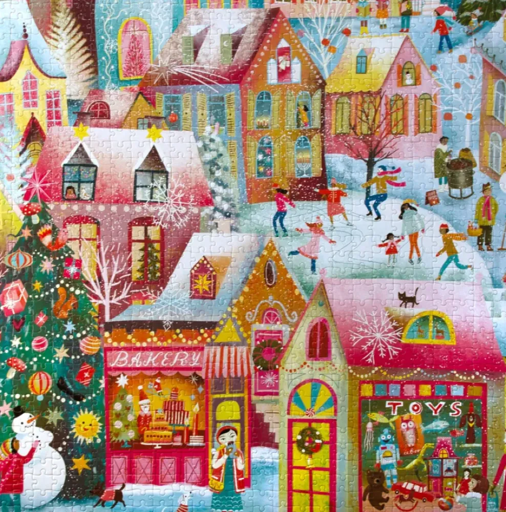 eeBoo 1000 Piece Puzzle Holiday Village Clearance