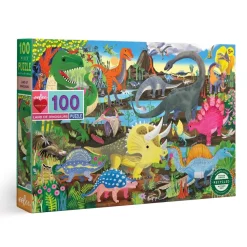 eeBoo 100 Piece Puzzle Land of Dinosaurs Clearance