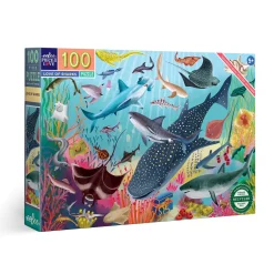 eeBoo 100 Piece Puzzle Love of Sharks Discount