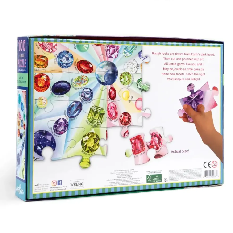 eeBoo 100 Piece Puzzle Love of Crystals and Gems Outlet