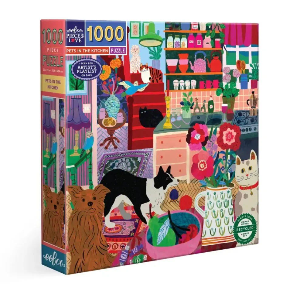 eeBoo 1000 Piece Puzzle Pets in the Kitchen Clearance