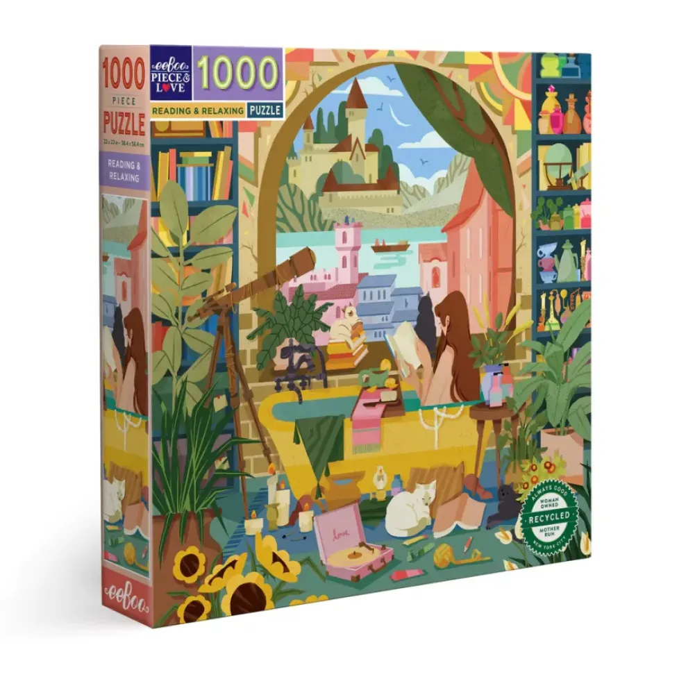 eeBoo 1000 Piece Puzzle Reading & Relaxing Clearance