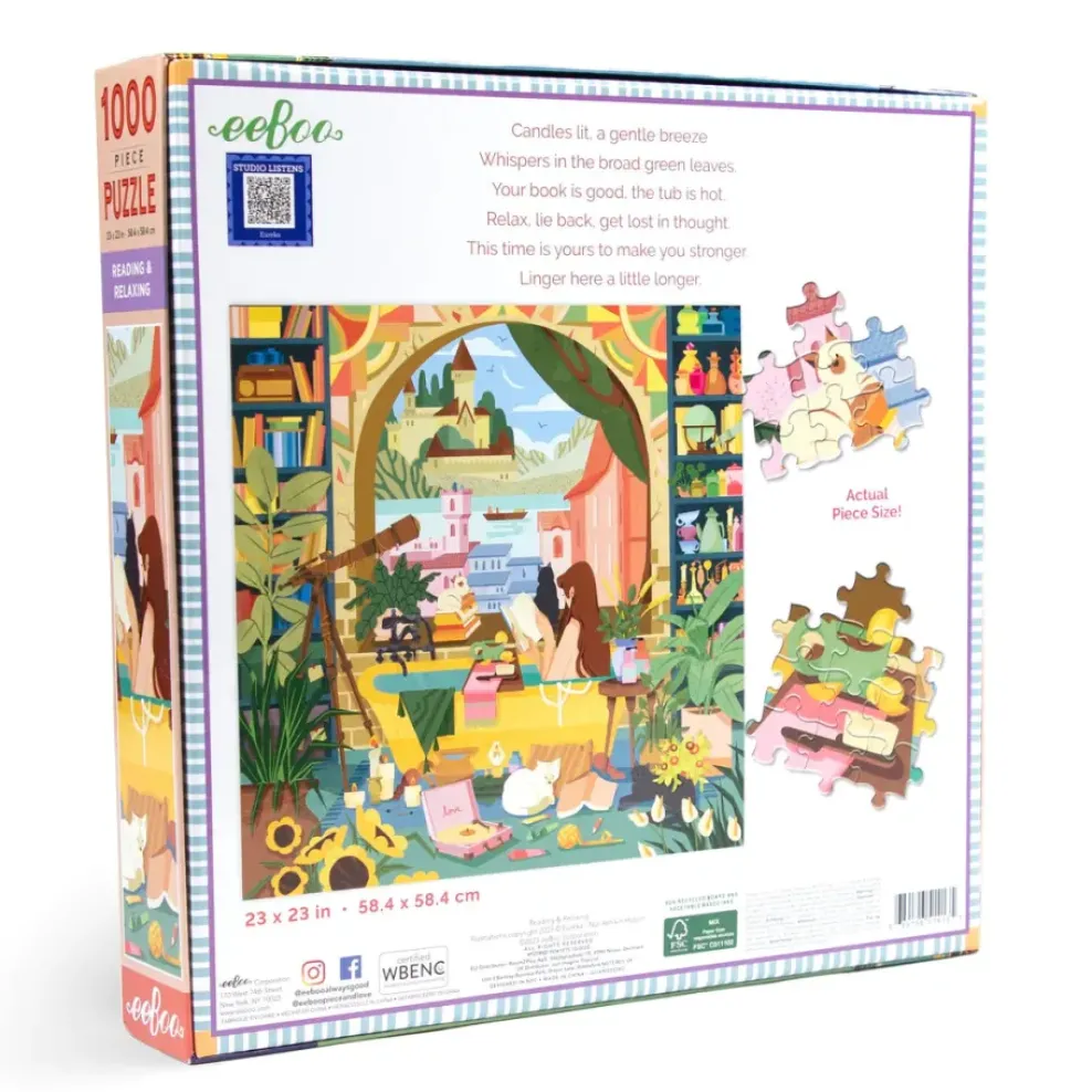 eeBoo 1000 Piece Puzzle Reading & Relaxing Clearance
