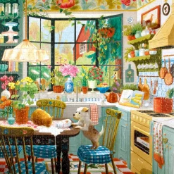 eeBoo 1000 Piece Puzzle Springtime Kitchen New