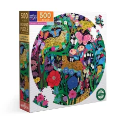 eeBoo 500 Piece Round Puzzle Jaguars and Butterflies Best