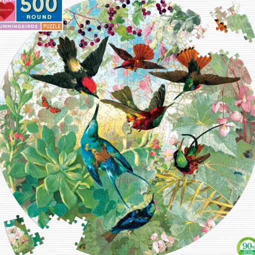 eeBoo 500 Piece Round Puzzle Hummingbirds Clearance