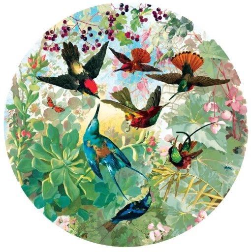 eeBoo 500 Piece Round Puzzle Hummingbirds Clearance