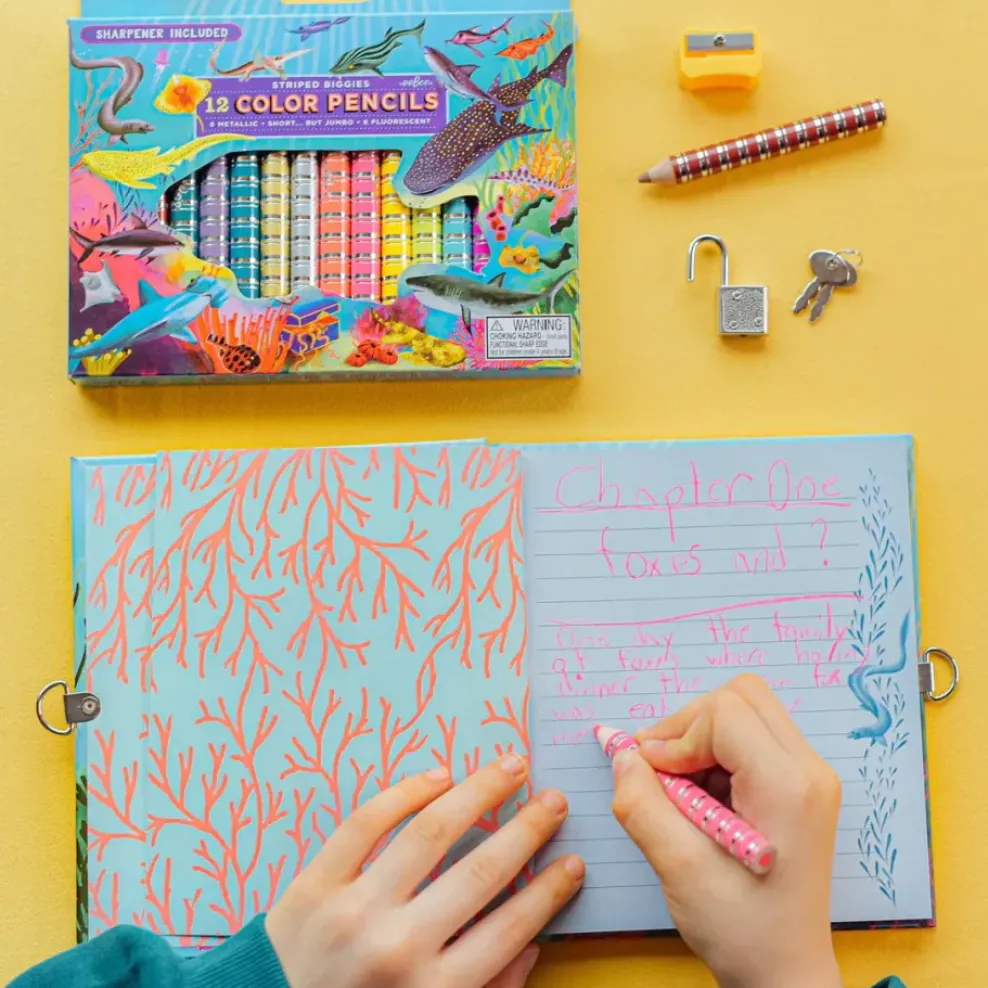 eeBoo Biggie Color Pencils: Shark Hot